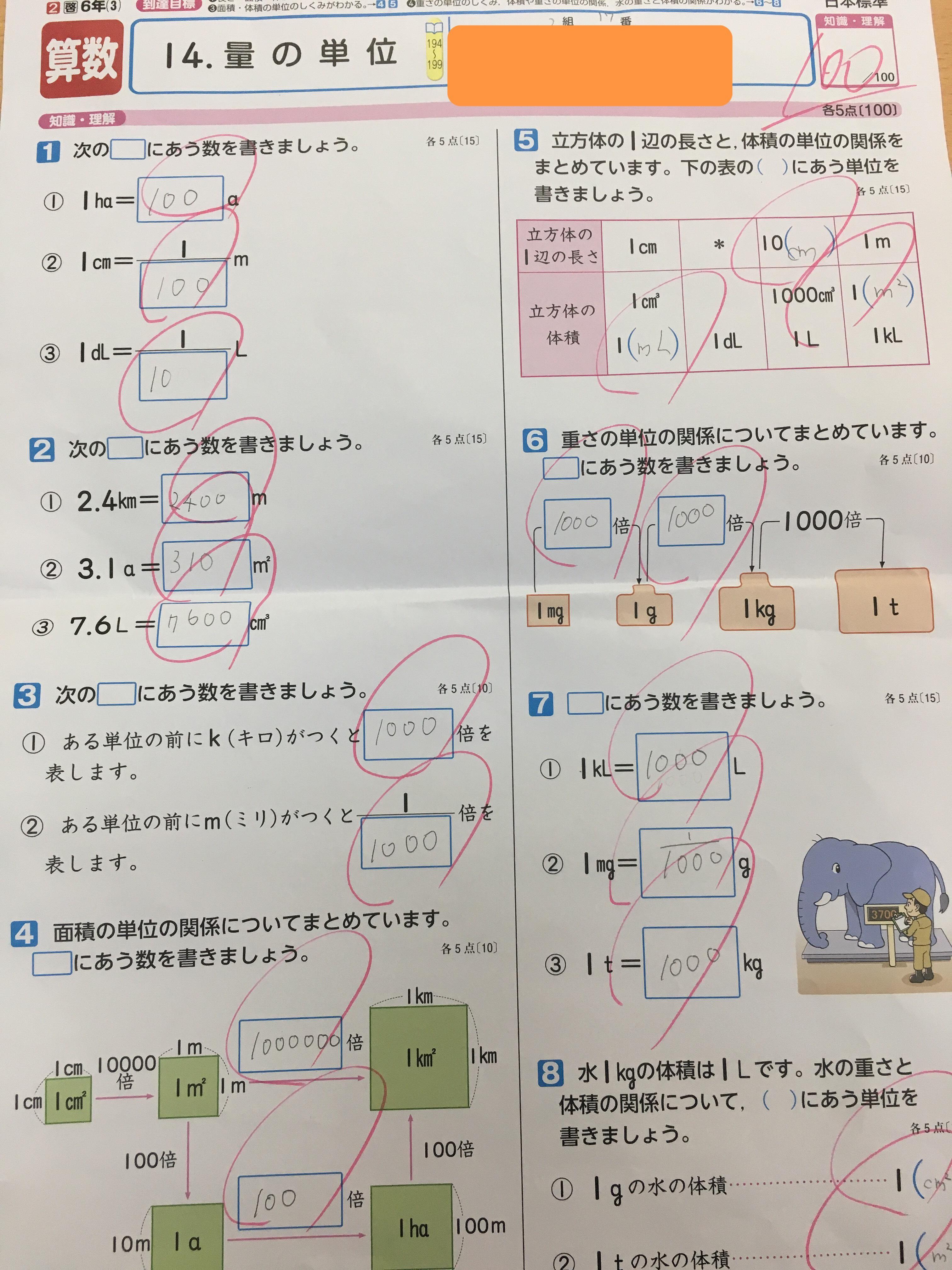 小学６年生がつまずく単元で100点 京都府城陽市の個別塾 学習塾 ナビ個別指導学院 城陽校ブログ